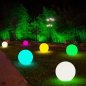 Lámpara de bola de jardín LED globos 20cm - 8 colores + batería Li-ion + panel solar + protección IP44