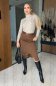 Dlouhá elegantní sukně hnědá barva - LINERAE - fashion Julzz