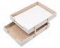 Ладице за писмо - луксузна канцеларијска ладица за документе (бела кожа) + златни додаци (ручно рађена)