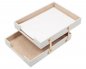 Letter trays - luxury office document tray (white leather) + gold accessories (Handmade)