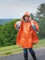 Poncho impermeable - Poncho de lluvia exterior con capucha térmico reutilizable - Color naranja