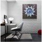 3D-Wandbilder - Metall (Aluminium) - LED-Hintergrundbeleuchtung RGB 20 Farben - Diamantblume 50x50cm