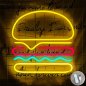 HAMBURGER - LED illuminated ligh neon Logo sign on the wall