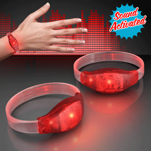 LED rokassprādze - skaņu jutīga sarkana