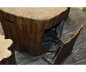 Luxuriöser Tisch mit Gaskamin (tragbar) aus Beton - Baumstumpfimitat aus Holz