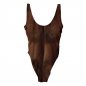 Hairy costume de baie doamnelor cu imprimare masculină - întuneric