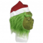 Eldivenli Grinch (yeşil elf) yüz maskesi - Cadılar Bayramı veya karnaval için çocuklar ve yetişkinler için
