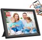 Digital photo frame electronic with WiFi 15,6" - black picture frame (photo + video) - 64GB memory