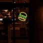 Advertising LED illuminated neon logo on the wall - BURGER