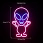LED apšviestas neoninis logotipas (baneris) ant sienos - ALIEN