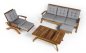 Salon de jardin en bois - ensemble de canapés en bois de luxe pour 5 personnes + table basse