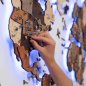 LED mapa na stenu 3D drevená s RGB LED podsvietením (App mobil + diaľkové) - 200cm x 120cm