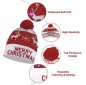Zimowa czapka świąteczna z pomponem - Świecąca czapka z diodą LED - WESOŁYCH ŚWIĄT