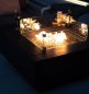 Exteriérové plynové ohniska - dizajnové zahradne ohnisko + stol (čierna farba)