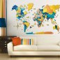 Mapa mundial de madera en 3D en la pared - SUNRISE 100 x 60 cm