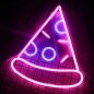 PIZZA - LED logós neonfénnyel megvilágított reklám a falon