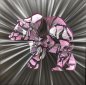 Metal decorative wall art - (aluminum / silver) - LED backlight RGB 20 na kulay - Bear 50x50cm