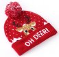 Christmas hat with pom pom - Light up beanie with LED - OH DEER