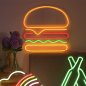 HAMBURGER - LED illuminated ligh neon Logo sign on the wall