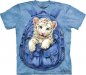 Batik-T-Shirt - White Tiger
