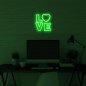 Neon LED-kyltti seinällä - 3D-logo LOVE 50 cm