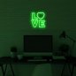 Neon LED bord aan de muur - 3D logo LOVE 50 cm