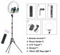 Ring light with stand (tripod) 72 cm to 190 cm - LED selfie circular lamp 45cm diameter