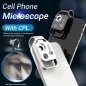 Microscópio de celular (smartphone) com filtro CPL e ampliação de 200x + iluminação LED