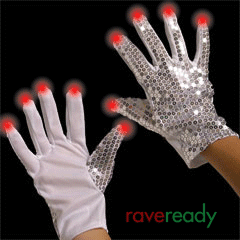 Sarung tangan RGB disko - perak