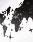 Mapa mundial de madera en la pared - color negro 200 cm x 120 cm