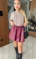 Dámská kožená sukně - bordó barva - VESALUNA - fashion Julzz