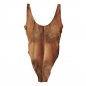 Hairy swimwear z nadrukiem ciała męskiego - jasnobrązowe