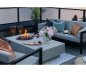 Firepit table - Luxurious concrete table + integrated gas outdoor fireplace