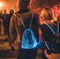 LED çanta parlak - SMARTPHONE'da uygulama aracılığıyla kontrol ile optik fiberlerden yanar