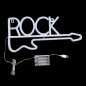 LED svetelná neónová reklama na stenu - ROCK GITARA logo