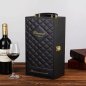 Coffret cadeau avec vin - Coffret de luxe (caisses à vin) paniers en cuir écologique pour 2 bouteilles + accessoires