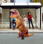 Dinosaurier Kostüm Aufblasanzug aufblasbar XXL - T Rex Halloween Kostüm (Dino Outfit) bis 2,2m + Fächer