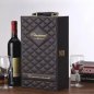 Coffret cadeau avec vin - Coffret de luxe (caisses à vin) paniers en cuir écologique pour 2 bouteilles + accessoires