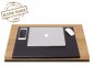 Desk writing mat black leather 60x40 cm for desk/PC - Handmade