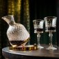 Red wine carafe - glass crystal carafe wine decanter luxury gift set with 2 glasses - Gold / Silver
