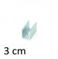 3 cm - Shirit udhëzues për montim alumini për shiritat e dritës LED