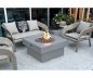 Luxuriöser Kamin auf der Terrasse - tragbare Gasfeuerstelle im Freien + Tisch (Gussbeton)