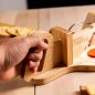 木制香肠切片机 - 不锈钢双刀片