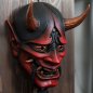 Japan Demon veido kaukė - vaikams ir suaugusiems Helovinui ar karnavalui