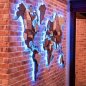 Wooden world map wall art 3D with RGB LED lighting - size 200cm x 120cm