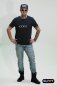 LED T-Shirt Gluwy mit individueller Ansage per App (iOS / Android) - Blaue LED