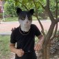 Gato negro - mascarilla facial (cabeza) de silicona para niños y adultos
