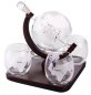 Decantor glob cu navă - Set carafe pentru whisky cu suport din lemn + 4 pahare + 9 pietre