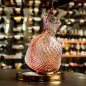 Red wine carafe - glass crystal carafe wine decanter luxury gift set with 2 glasses - Gold / Silver