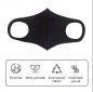 Mască de protecție NANO negru - elastic (97% poliester + 3%spandex)